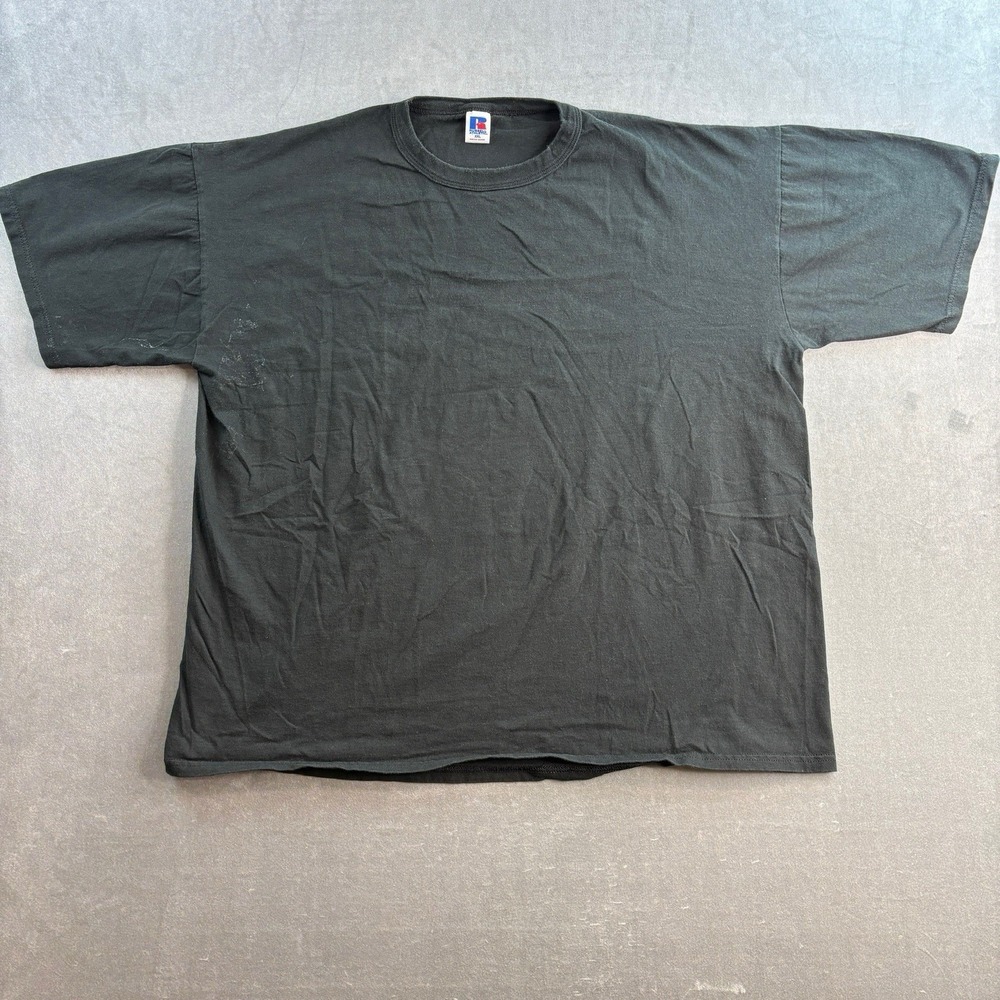 Russell Athletic T Shirt Men's XXL Black Blank Heavyweight Tee